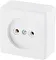 Розетка 1-ая (открытая, б/з) белая, Эконом, Юпитер (РА16-019) (JP7421-05)