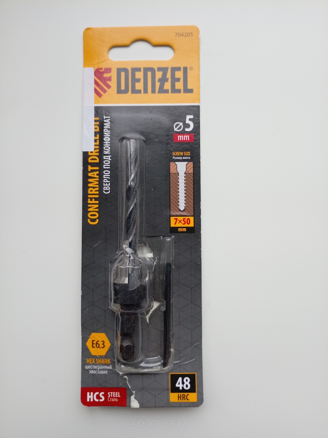 Сверло-зенкер под конфирмат 5мм Denzel (704205)