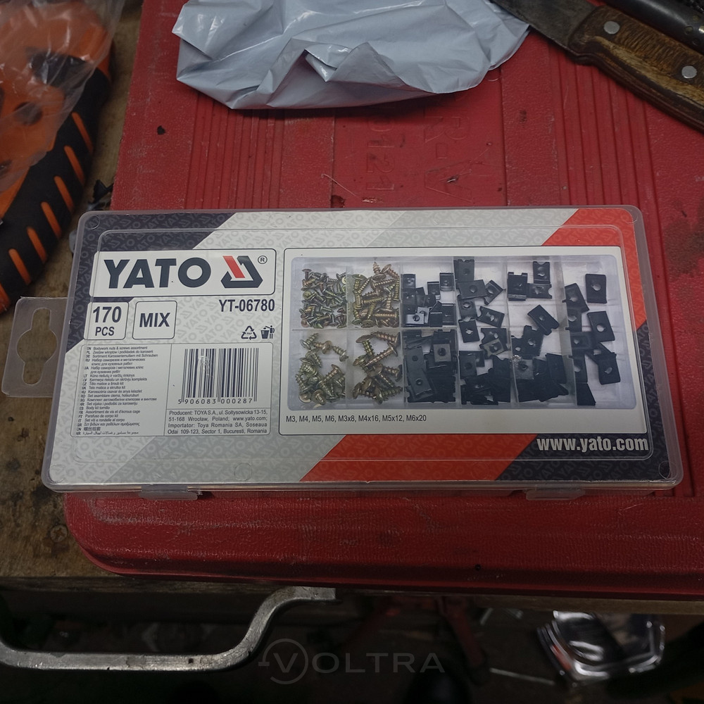 Саморезы и клипсы (набор 170шт) Yato YT-06780
