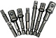 Переходники для шуруповерта под головки 1/4", 3/8", 1/2" 8шт. Yato YT-04639