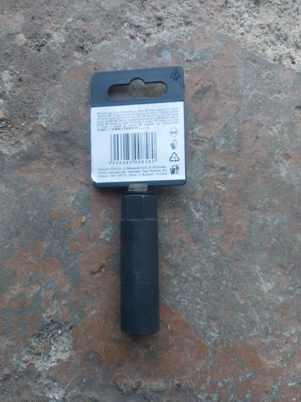 Головка свечная 3/8" 14мм L63мм CrV Yato YT-38510